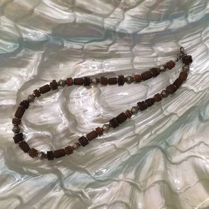 Brown & Grey Beaded Necklace